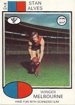 1975 Scanlens VFL #86 Stan Alves Front
